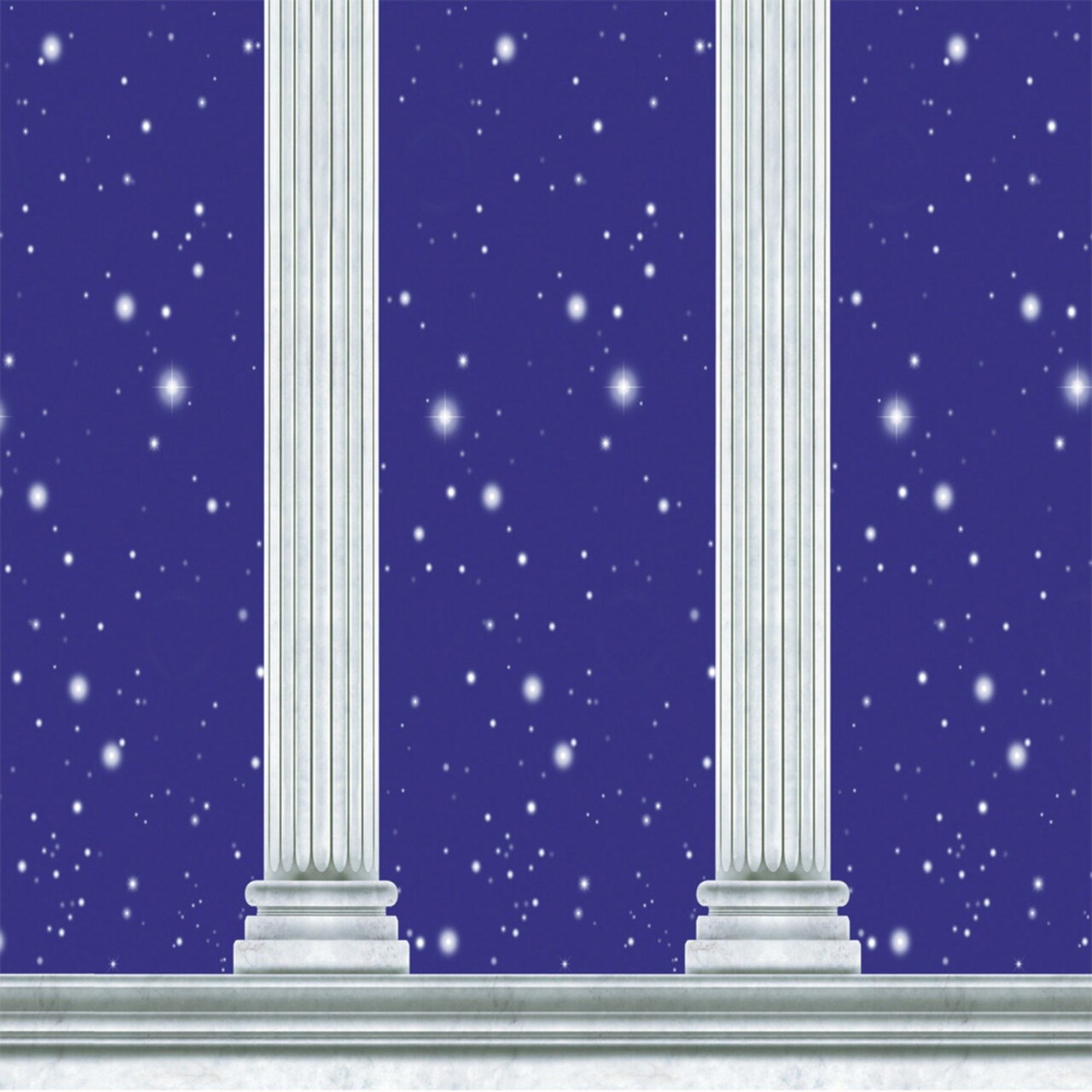 The Costume Center 4' x 30' Blue Sky Roman Style Columns Photo Backdrop
